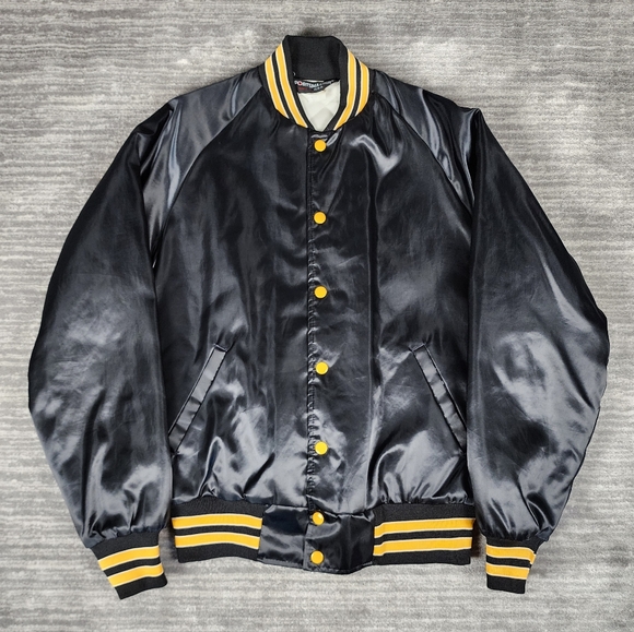 ~90'S SPORTSMASTER Sweatshirt Varsity Jacket Made in USA Men's L Size Vintage unclear gray type Vintage Second Hand